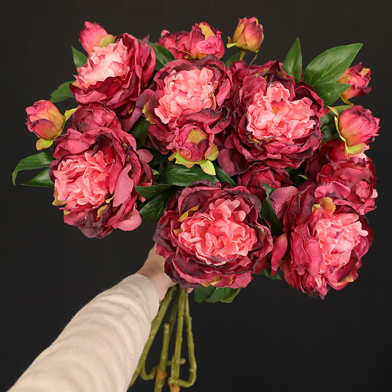 Photography Artificial Lighting - 1 pièce Fleur artificielle pivoine rétro