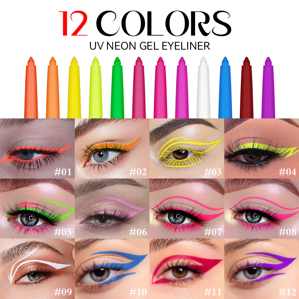 Eyeliner fluorescent 12 couleu - Coloured Gel Set avis et prix